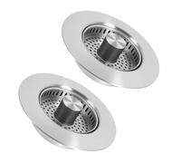 2PCS Stainless Steel Sink Strainers, Pop-up Drain Plug, Food Waste Disposer, Bathroom Hair Trap