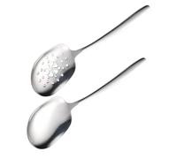 2pcs Stainless Steel Slotted Spoon for Dinners and Banquets, Silver