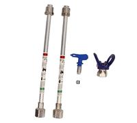 2PCS Stainless Steel Spray Extension Rod G7814 with Protective Tip Guard for Wall Coating and Industrial Maintenance (Silver)