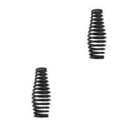 2pcs Stainless Steel Spring Handle for Furnace Door, Black Drum Grip | Ergonomic Spring Design, Polished Finish, Tool-free Install, for Pellet Stoves and Fireplace Maintenance
