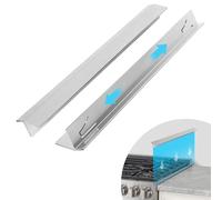 2PCS Stainless Steel Stove Counter Covers, Oven Gap Cover Length Retractable 16.5" to 33" for A Variety of Furnaces, Heat Resistant Effectively Sealing Spills in Kitchen Silvery