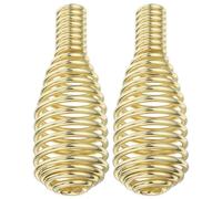 2pcs Stainless Steel Stove Spring Handle with Drum Shaped Springs | Ergonomic Tower Shape with Polished Golden Finish, Tool-free Installation, Suitable for Bbq Grills and Outdoor Cooking