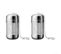 2PCS Stainless Steel Tea Infuser Split Design - for Easy Clean Loose Leaf Tea Strainer with Chain Hook for Pot Spice Herb Filter Mesh Ball Kitchen Tool Silver