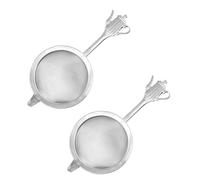 2PCS Stainless Steel Tea Strainer 6.5cm Fine Mesh Sieve for Loose Tea, Flour, Rice & Pasta with Elegant Kettle-Embossed Handle
