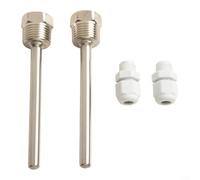 2pcs Stainless Steel Thermowell G 1/2 Thread for Temperature Sensor Immersion Sleeve Pocket, Pressure Resistant up to PN40 (8x100mm)