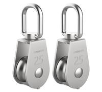 2Pcs Stainless Steel Wire Rope Cranes Double Pulley Block Lifting Cranes Swivels Hook Single Pulley Block Hanging Wire Stainless Steel Pulleys