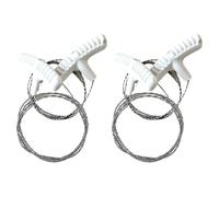 2pcs Stainless Steel Wire Saw with Plastic Handles, 27.5-Inch Emergency Survival Rope Saw for Camping Hiking, Pocket-Sized Cutting Tool (White)