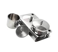 2Pcs Stainless Steels Container Set for Nails Crystal and Powder Separation Leak Resistant Cover Easy to Clean for Salon or Home Use Dispensing