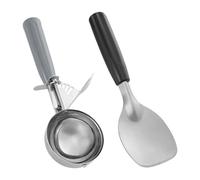 2Pcs Stainless Steels Ice Cream Spoon Fruit Mashing Spoon Diggers with Handle Kitchen Tool Hardened Spade Enduring Ice Cream Spoons Set