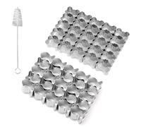 2pcs Stainless Steels Small Cookie Cutters, Gold Fish & Dog Bone Cracker Cutter Molds 50 Cavity for Mini Biscuits Animal-Shaped Cookies Snacks for Baking Non-Stick Dough