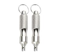 2Pcs Stainless Steels Tire Valves Wrench with Keyring Tire Repair Screwdriver Bike Repair Tool for Car Motorcycle Antirust Tyre Valves Cores Remover Tool