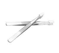 2pcs Stamp Tongs Stainless Steel Tweezers, Precision Tool | Smooth Spade Tips, Finely Polished Nickel-plated Metal, Supports Delicate Handling of Coins, Photos and Small Objects