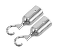 2pcs Stanchion Rope Barrier Hook Caps Aluminium Alloy End Stoppers | Widely Compatible Rope Attachment, Secure Installation, for Banks and Government Offices, Crowd Control