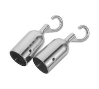 2pcs Stanchion Rope Hook End Connector Silver for Crowd Control | Aluminium Alloy, Easy Install, Fits Major Diameter Barriers, Banks and Exhibitions, Secure Attachment