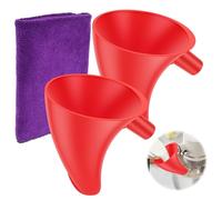 2Pcs Stand Mixer Funnel with Rag, Flour Funnel for Kitchen Mixer, Spill Proof and Splash Proof, Stand Mixers Attachment Compatible for Artisan Ksm150 5 Quart(red)