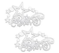 2PCS Star Cutting Mill Dies, Card Die Cutting Dies, Cutting Die Template Organizer, Craft Die Cutting and Embossing Machine, Card Making Tools, Manual Star Cutting and Embossing Machine (Silver)