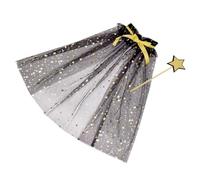 2Pcs Star Decorated Wand and Mesh Cloak Set Photoshoots Props for Children's Dress Party and Performances Stage Performances Garment