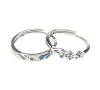 2pcs Star Glow in the Darks Couple Rings Adjustable Open Decoration Fashionable Accessories Comfortable Wear