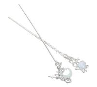 2pcs Star Hairpin Moon Design Modern Minimalist Metal Crystal Updo | Silver Finish, Lightweight Styling Aid, Weddings and Parties, Sl ontemporary Look for Elegant Arrangements