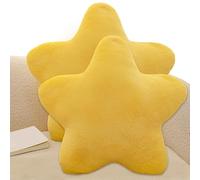 2Pcs Star Pillow, 12 Inch Star Shaped Plush Pillow, Cute Cuddly Sofa Cushion Decorative Fluffy Cushion for Living, Bedroom Play Room, Decor