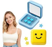 2Pcs Starface Pimple Patches Stars 64 Star Spot Patches Cute Star Face With Mirror Box Hydrocolloid Spot Stickers Absorb Fluid For Face And Skin Care (Yellow+Blue)