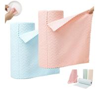 2PCS Starfreshi Microfiber Cleaning Cloths Roll, Microfibre Cleaning Cloth, Ultra-Absorbent, All-Purpose Surface Microfibre Towel, Streak Free Reusable Towel, Washable Rags Towels for Kitchen (A)