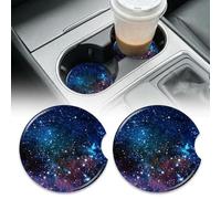 2Pcs Starry Sky Car Coasters 2.75in Drink Mats Car Cup Holder Coasters | 2-piece set; 2.75 inch standard cup holder size; designed to protect cup holders from dust and spills; fits cars, trucks and