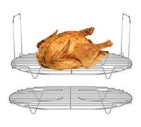 2Pcs Steam and Roast Rack Compatible with Ninja Foodi Cooker 304 Stainless Steel Slow Cooker Steamer Rack with Handle for 8.5Qt Slow Cooker Roasting Steaming Rack for MC1000, MC1001, MC1010 Series