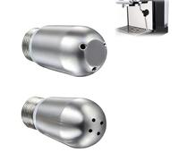 2PCS Steam Wand Nozzle, 304 Stainless Steel Tip Compatible with Rocket Expobar Nuova Simonelli, Powerful Milk Frothing for Latte Art Microfoam, Easy Clean Espresso Machine Spares