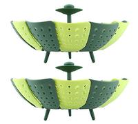 2PCS Steaming Basket, 25x11.5cm Expandable Vegetable Food Steamer with Central Handle High Temperature Resisting Cooker Dish for Vegetable Fruit Cooking