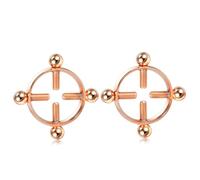2Pcs Steel Round Screw Faux Nipple Clamps Rings Sexy Piercing for Women Non Piercing Fake Breast Nail Shield Ring Nipple Clips for Adult Play Yellow One Size
