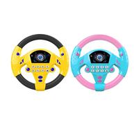 2pcs Steering Wheel Toys, Pretend Driving Seat Toys, Kids Simulated Portable Driving Controller Toy, Electric Early Education Simulation Steering Wheel Toy