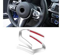 2Pcs Steering Wheel Trim Steering Wheel Cover Trim Sticker Frame for M-Sport F20 F22 F30 F32 F10 F06 F15 F16 (Chrome)