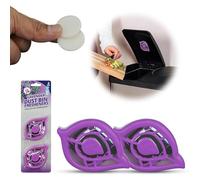 2Pcs Stick-On Bin Freshener, Lavender Scent Air Freshener for Dustbin, Odour Eliminator for Kitchen & Wheelie Bins, Leaf-Shaped Self-Adhesive Deodoriser