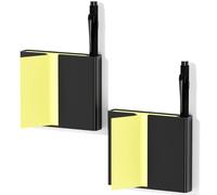 2Pcs Sticky Note Dispenser, Magnetic Sticky Note Holder for Post It Notes, 3 x 3 Inch Sticky Note Pen Organizer for Office Home Classroom, Black