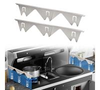 2Pcs Stove Gap Covers Stainless Steel,Retractable Stove Gap Fillers Length 13.8~27.5"/36~72cm,Heat Resistant Cooker Gap Filler Between Stovetop and Counter, Easy to Clean Stove Gap Covers (Silver)