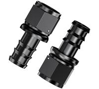 2Pcs Straight 12AN Female to 3/4" Push Lock Hose Fitting End for Rubber Fuel Line, Black Hard Two Stage Barb Aluminum Anodized Connector, Automotive Accessories for Vehicle Fuel Oil Line Modification