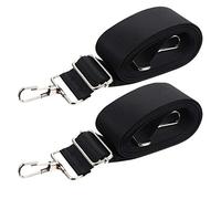 2pcs Strap Nylon Adjustable Laptop Belt Luggage Duffel Bag Strap with Swivel Hooks for Messenger Laptop Camera (Black)