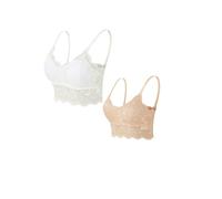 2Pcs Strapless Bras for Women - Lace Bandeau Bra Tube Bra Lace Top with Straps Seamless Comfort Bras Stretchy Wrapped Breast Bra Leisure Soft Everyday Bras Yoga Bras for Women UK Underwear Green