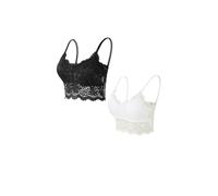 2Pcs Strapless Bras for Women - Lace Bandeau Bra Tube Bra Lace Top with Straps Seamless Comfort Bras Stretchy Wrapped Breast Bra Leisure Soft Everyday Bras Yoga Bras for Women UK Underwear Grey