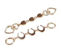 2Pcs Straps Bag Chain Set Purse Strap Metal Extender Chain Charms Replacement DIY Extension Chain for Handbag Crossbody Shoulder Bag(Brown)