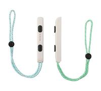 2pcs Straps for Switch, Wrist Controller Wristband with Green & Blue Rope Adjustable Elastic Wrist Strap for Switch Joycon Controllers (White)