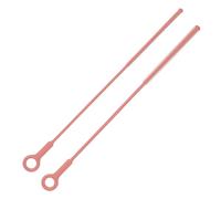 2pcs Straw Cleaner Brush, 10.3 Inch Silicone Brushes Reusable Bottle Cleaning Brush Soft Brush Extra Long Water Cup Brush for Stanley Metal Glass Straws Beverage Lids Baby Bottle Lids (Pink)