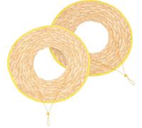 2pcs Straw Hard Hat Sunshade Visor Wide Brim Breathable Removable Cover | Wheat Straw Construction with Vents and Chin Strap, Beige Shade for Construction Sites, Farms and Utility Crews Random Color
