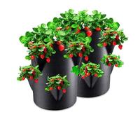 2PCS Strawberry Planter Outdoor, 10 Gallon Strawberry Grow Bags With 8 Side Grow Pockets, Breathable Strawberrys Supports Container, For Vegetables, Fruits, Flowers (10 Gallon-2PCS)