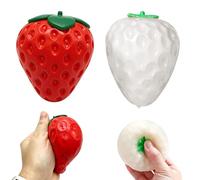 2Pcs Strawberry Slow Rise Squishy, Slow Rising Food Squishies, Viral Soft Squeeze Fidget for Anxiety Relief, Sensory for Adults, Office Desk Novelty Gift(1 Red + 1 Colour Change)