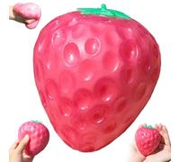 2PCS Strawberry Squishies, Stress Relief Soft Simulation Fruit Squeeze Color Changing Toys, Novelty Fidget Sensory Food Fun Hand Toys, Easter Basket Stuffers Gifts for Kids Adults (A)