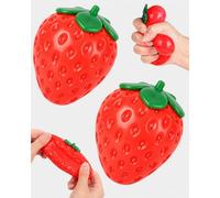 2PCS Strawberry Squishy, Strawberry Stress Relief Squeeze Balls for Adults, Soft Fruit Hand Squeeze Set, Slow-Rebound Desk Decor for Home Office and Travel (Red)