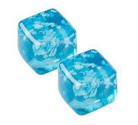 2Pcs Stress Balls Ice Cube with Snowflakes, Snow Square Shape Anxiety Sensory Squishies Fidget Toy Slow Rise, Classroom Prizes, Calming Kids Adults (A)