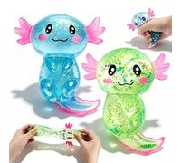 2PCS Stress Balls,Salamander Shape,stress relief toy, Soft Slow Rising Balls Anxiety Relief Fidget Toys, Autism Stress Relie, 10 × 8 cm, Antistress Ball Adults or teenagers-blue